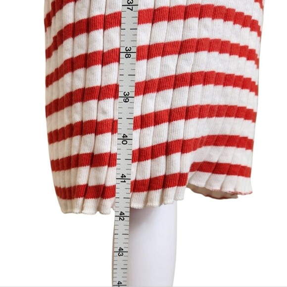 Zara Striped Ribbed Midi Tank Column Dress Red White Women's Size Medium - Picture 10 of 10